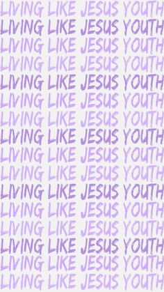 the word living like jesus is written in purple