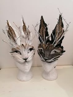 Masquerade Mask Aesthetic, Masquarade Mask, Masquerade Mask Diy, Deer Mask, Rabbit Mask, Luxury Mask, Mask Aesthetic, Paper Mache Animals, Feather Mask