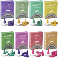 PRICES MAY VARY. [Premium Quality Hand Crafted]: 8 Fragrance incense cones: Sandalwood, Lavender, Rose, Sage, Cinnamon, Eucalyptus, Rainforest, Violet. [Package Including]: 1 case of 8 small assorted boxes containing 15 cones each, total 120 cones, 1 cone holder. Each cone burns about 5 minutes. [Room Deco]: Add a touch of elegance to any room with our premium quality hand-crafted incense cones. When burning, they will diffuse a pleasant fragrance into the air, creating a relaxing and inviting a Sandalwood Incense, Natural Aromatherapy, Coconut Grove, Lavender Roses, Glo Up, Odor Remover, Fall Scents, Room Deco, Valentine Box