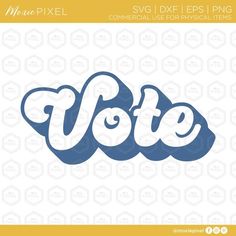 White & Blue Retro Vote SVG voting SVG vote clip art | Etsy Digital Downloads Printables, Sunset Pictures, Digital Graphics, Silhouette Designer Edition, Svg Files For Cricut, Svg Files, White Blue, Vinyl Decals, Art Images