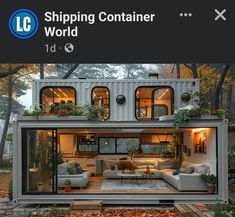 the shipping container house is built into the ground