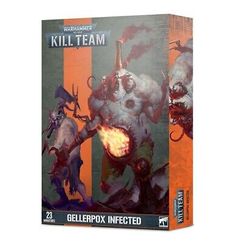 the box for warhammer's kill team is shown in orange and green stripes