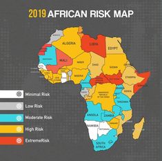 the africa map is shown with different colored areas