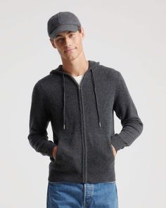 Mongolian Cashmere Full-Zip Hoodie Zip Up Hoodie Men, Cashmere Clothing, Cashmere Outfits, Mens Zip Hoodie, Cashmere Hoodie, Mens Cashmere, Cashmere Dress, Vintage Sportswear, Everyday Luxury