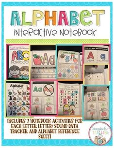 an alphabet interactive notebook with pictures of letters, numbers and shapes to help students learn how to