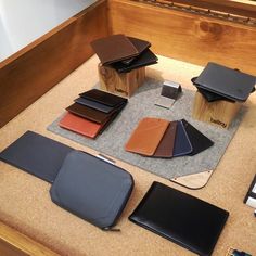 #bellroy #slimyourwallet Showroom Decor, Bag Hanger, Store Design Boutique, Slim Leather Wallet, Accessories Display, Bag Display, Men Store, Leather Shops, Wallet Bag