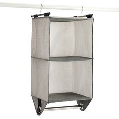 a three - tiered hanging storage unit with wheels