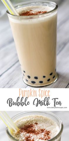 If you love bubble milk tea, you'll absolutely love this fantastic recipe for Pumpkin Spice Bubble Milk Tea with Boba. Black tea, pumpkin and spices combine for a creamy, delicious drink you'll crave all autumn long. #PumpkinWeek #sponsored Pumpkin Spice Boba Tea, Pumpkin Spice Milk Tea, Fall Boba Drinks, Halloween Boba Drink, Best Boba Tea Flavors, Boba Tea Recipes, Milk Tea With Boba, Homemade Boba