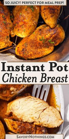 the instant pot chicken breast recipe is ready to be eaten