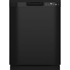 a black dishwasher on a white background