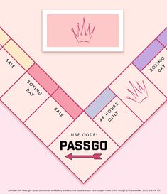 a pink and purple poster with the words passgo on it