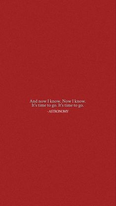 a red book cover with the words and now i know, new lenow it's time to go