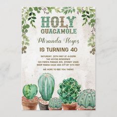 a baby shower with cacti and succulents