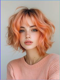 Vitamins and minerals which is essentially for the hair growth and prevent hair loss Soft Hair Color Ideas, Dark Peach Hair Color, Sherbet Hair Color, Pastel Hair Short, Peachy Pink Hair, Pink Peach Hair, Peach Hair Color, Peach Hair Colors, Edgy Hair Color