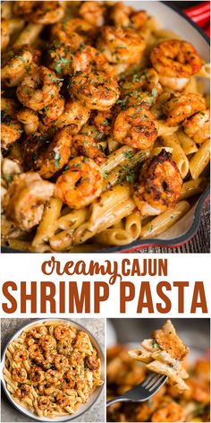 creamy cajun shrimp pasta with parmesan cheese is an easy and delicious dinner