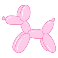 a pink balloon dog on a white background