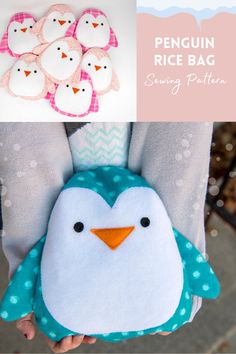 the penguin rice bag sewing pattern is easy to sew, and it's perfect for beginners