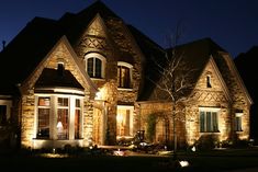 a house that is lit up at night