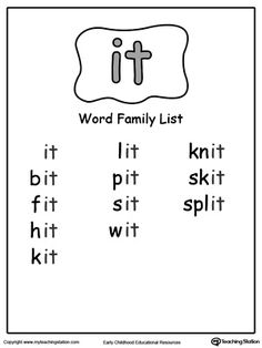 the word family list is shown in black and white with an image of a cross on it