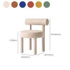 an image of a chair with different colors on the side and measurements for each seat