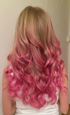 Pink Hair Tips, Dyed Tips, Hair Dye Tips, Pink Ombre Hair, Pink Blonde Hair, Pink Hair Dye, Hot Pink Hair, Dip Dye Hair, Hair Streaks