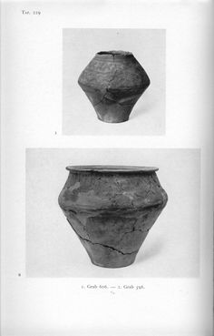 three pictures of vases in black and white with one showing the bottom part of an urn