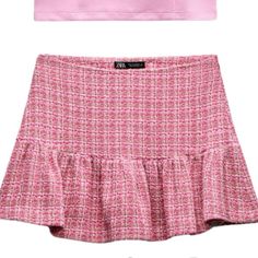 Zara Skirt Size Medium Pink Casual Mini Skirt For Fall, Casual Pink Mini Skirt For Fall, Zara Ruffled Skirt For Summer, Zara Skirted Skort For Spring, Zara Skirted Skort For Summer, Zara Stretch Summer Skort, Zara Stretch Summer Skirt, Zara Stretch Skirt For Summer, Casual Zara Ruffled Skirt