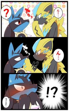 two comics with different types of pokemon characters