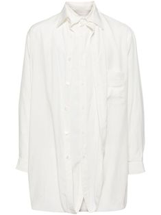 cream white Classic collar front button fastening double-layered two patch pockets long sleeves chest patch pocket balloon hem City Shorts, Summer Beach Wear, Yohji Yamamoto, Japan Fashion, Light Jacket, Shirt White, Jacket Style, Cream White, Jean Coat