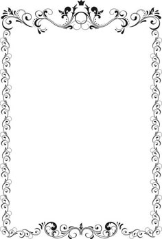 an ornate black and white frame with swirly scrolls on the border, for use as a