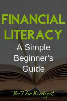 an open book with the title, financial literacy a simple beginner's guide