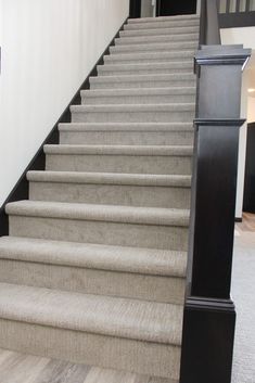 H.J. Martin and Son Carpet For Dogs, Carpet Tiles Ideas, Light Gray Carpet, Carpeted Stairs, Basement Carpet, Tiles Ideas, Staircase Remodel