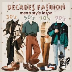 50s Style Men, Mens Vintage Outfits, 70s Outfits Men, Retro Outfits 90s, Vintage Outfits Retro, 70s Fashion Men, 1940s Mens Fashion, Vintage Men's Fashion