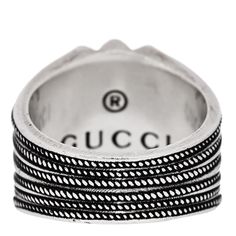 This is an authentic GUCCI Sterling Silver Interlocking G Ring size 56 or 7.75. The ring is crafted of sterling silver and features interlocking G's at the center of signet design. G Ring, Heart Motif, Gucci Jewelry, Black Resin, A Heart, Sterling Silver Jewelry, Heart Ring, Sterling Silver Rings, Ring Size