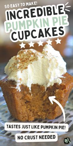 Crustless Pumpkin Pie Muffins, Easy Pumpkin No Bake Recipes, What To Do With Pie Pumpkins, Pumpkin Puree Cupcakes, Baking Pie Pumpkins, Recipes With Pumpkin Pie Spice, 45 Calorie Pumpkin Pie, Pumpkin Pie In Muffin Tin, Pumpkin Pie Cupcakes Easy