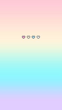 three hearts on a pastel background