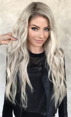 Hand Tied Extensions, Blonde Hair With Roots, Balayage Blond, Wwe Diva, White Blonde Hair, Blonde Hair Extensions, Real Hair Extensions