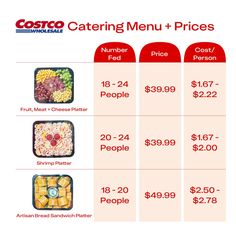 Costco Catering: Current Menu, Prices & How to Order - The Krazy Coupon Lady Costco Platters, Costco Catering, Costco Sheet Cake, Meat Cheese Platters, Deli Tray, Breakfast Catering, Sandwich Platter, Croissant Sandwich, Cranberry Cream Cheese