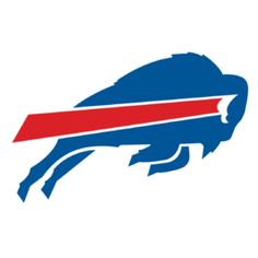 the buffalo logo is shown in red, white and blue