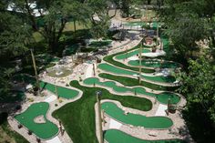 an aerial view of a miniature golf course