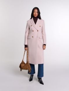 Langer gefütterter Mantel - Lange mäntel | Maje Parisienne Chic, Long Coat Women, Pullover Cardigan, Jeans Bag, Jean Accessories, Parisian Chic, Cardigan Top, Bag Dress