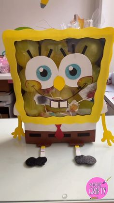 the spongebob cake is ready to be eaten