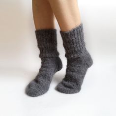 Warm soft cozy handknitt angora wool socks will keep your feet warm. The socks are thick. Also suitable for home Hand knit socks Very soft and warm socks. Socks will keep your feet warm in cold weather. Composition: angora (rabbit) yarn SIZE: EU 36-37 (22-23 santimeters) - US 5-6 (8.7-9.1 inch) EU 38-39 (24-25 santimeters) - US 7-8 (9.5-9.8 inch) EU 40-41 (26-27 santimeters) - US 9-9.5 (10.2-10.6 inch) EU 42-43 (28-29 santimeters) - US 9.5-10 (11.02-11.41 inch) EU 44-45 (30-31 santimeters) - US Handmade Socks, Hand Knit Socks, Angora Rabbit, Wool Winter, Warm Socks, Thick Socks, Yarn Sizes, Wool Socks, Casual Socks