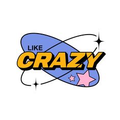 the logo for like crazy with stars on it