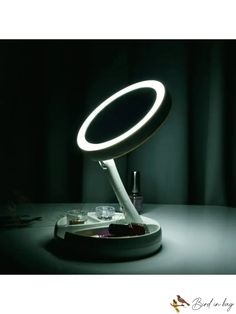 a table lamp that is on top of a table