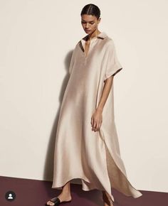 Linen Kimono, Kaftan Designs, Linen Fashion, Classy Dress Outfits, Modest Wear, Kimono Sleeve, Classy Dress, Massimo Dutti