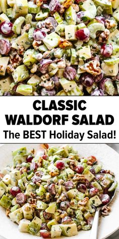 Bowl full of Waldorf salad Air Fryer Fried Chicken Tenders, Salad Recipes Christmas, Holiday Salad Recipes, Fried Chicken In Air Fryer, Salad Recipes Holidays, Chicken In Air Fryer, Thanksgiving Salad Recipes