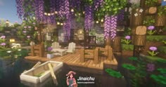 Wisteria Canopy, Skins Aesthetic, Cottagecore Minecraft, Minecraft Java, Doodle Art Flowers, Cute Minecraft Houses