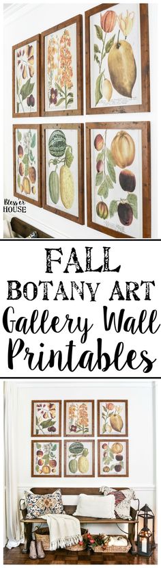 an image of paintings on the wall with text overlay that reads fall bohany art gallery water printables