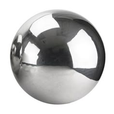 a shiny metal ball on a white background